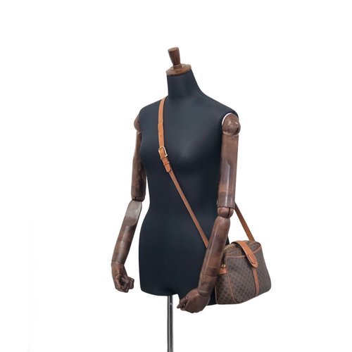 極 美品 セリーヌ マカダム ブラゾン レザー ショルダーバッグ 美品]CELINE ショルダーバッグ ヴィンテージ（CELINE - 極 美品