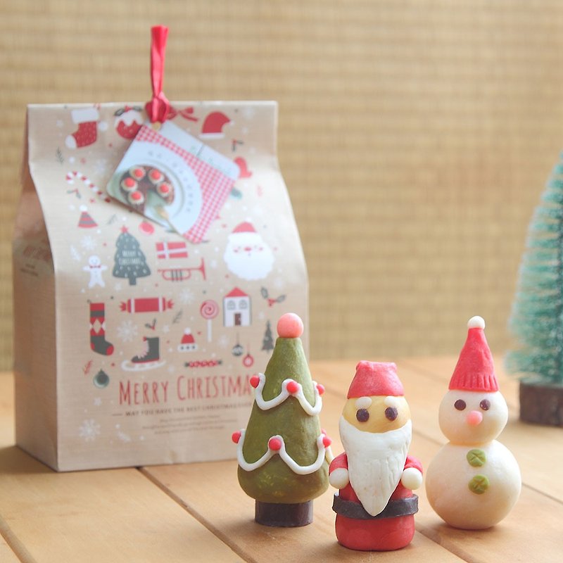 Christmas bath bag three into the soap group - the elderly & the snowman & tree - ผลิตภัณฑ์ล้างมือ - พืช/ดอกไม้ สีแดง