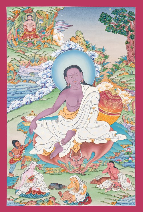 伝統的なミラレーパタンカ絵画 - 仏教の賢者 - ショップ Boudha
