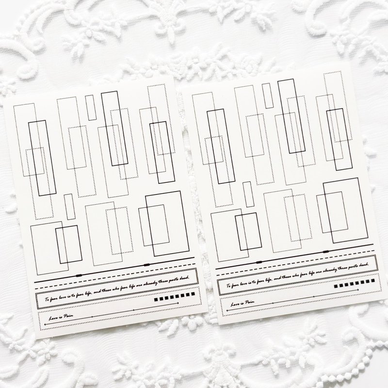 Rectangle Transparent Sticker - 貼紙 - 其他材質 黑色