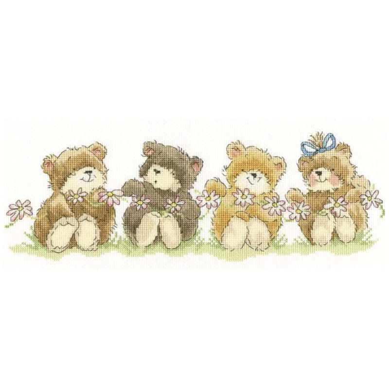 XMS34 - Bothy Threads 十字繡材料包 - 熊熊雛菊花圈 - 編織/刺繡/羊毛氈/縫紉 - 其他材質 