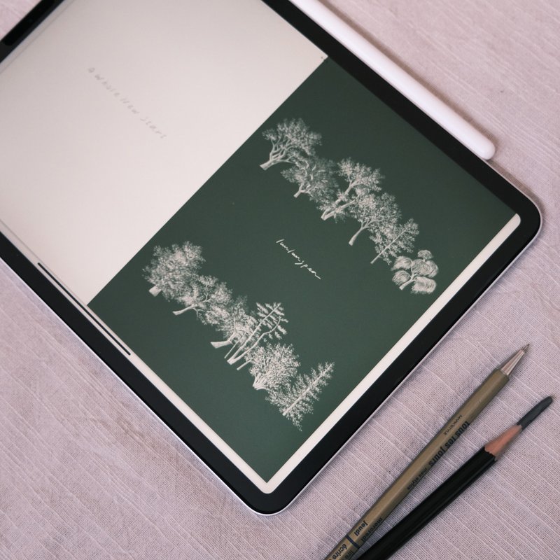 無時效大樹插畫電子手帳/ goodnote手帳模板/含原創插畫/貼紙 - 電子手帳及素材 - 其他材質 