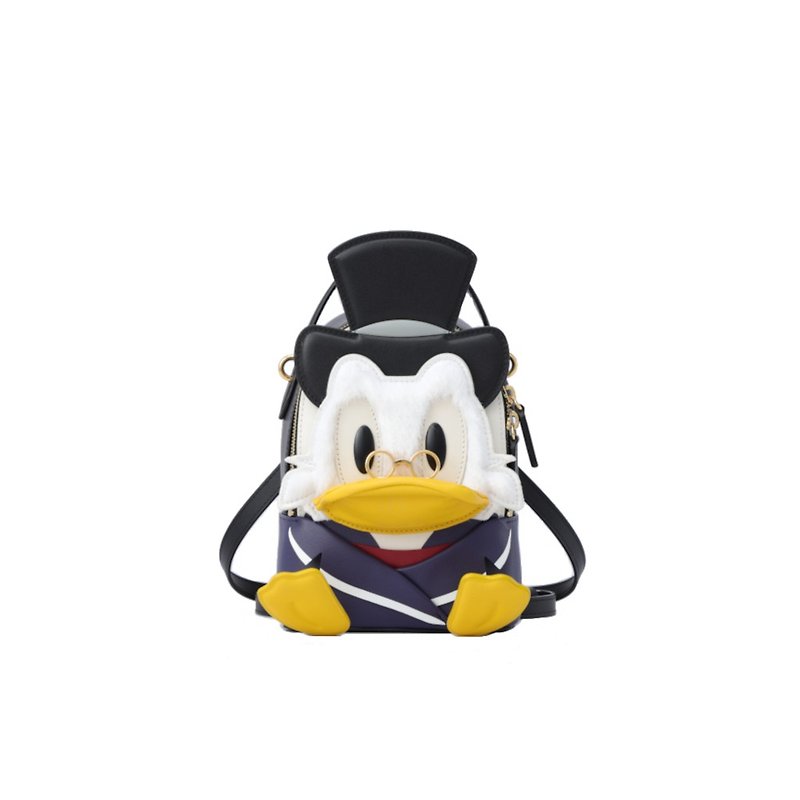 Donald Duck Scrooge Leather Backpack - กระเป๋าเป้สะพายหลัง - หนังแท้ สีน้ำเงิน