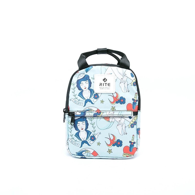 [RITE] Le Tour Series - Dual-use Mini Backpack - NAVY Blue - กระเป๋าเป้สะพายหลัง - วัสดุกันนำ้ สีน้ำเงิน
