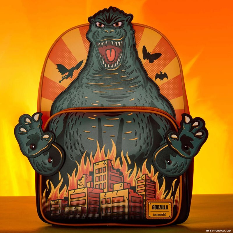 LOUNGEFLY-Toho Godzilla limited backpack - กระเป๋าเป้สะพายหลัง - หนังเทียม สีส้ม