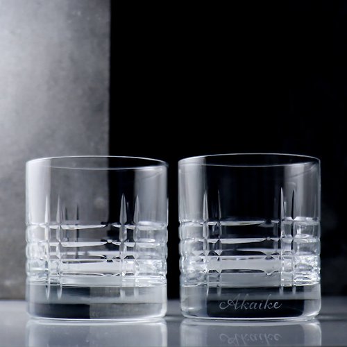 MSA玻璃雕刻 (一對價)369cc【情侶組雙十字紋】德國Schott Zwiesel 威士忌對杯