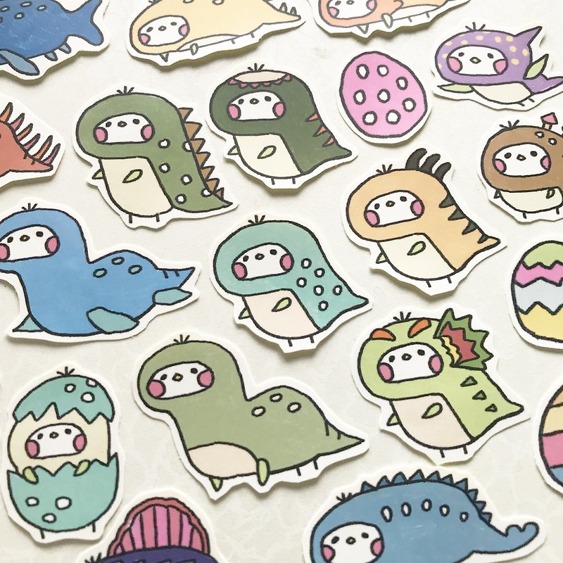 Dinosaur Seed Illustration Sticker - Stickers - Paper Multicolor