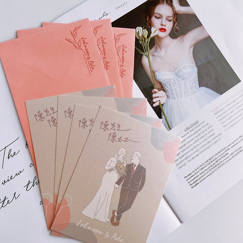 Custom Face Painting | Portrait Pet TOP.3 Exquisite Wedding Invitation/Postcard Set - Wedding Invitations - Paper White