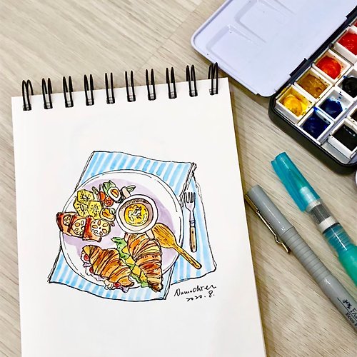 I’m nunu 手繪寵物畫、風景畫 線上課程/水彩速寫/早午餐