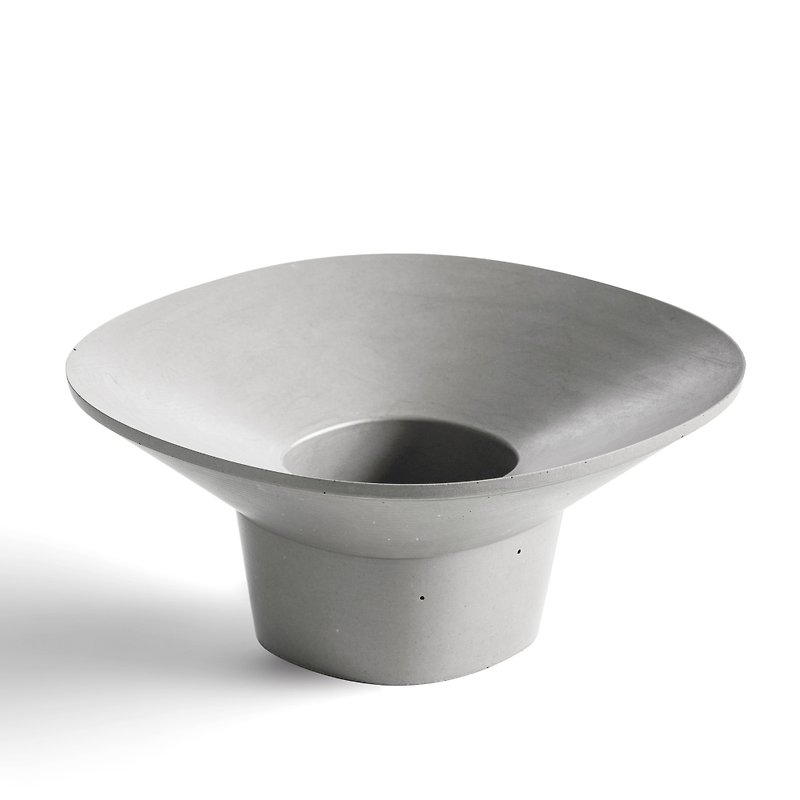 超橢圓水泥花盤 (水泥灰) - 花瓶/花器 - 水泥 灰色