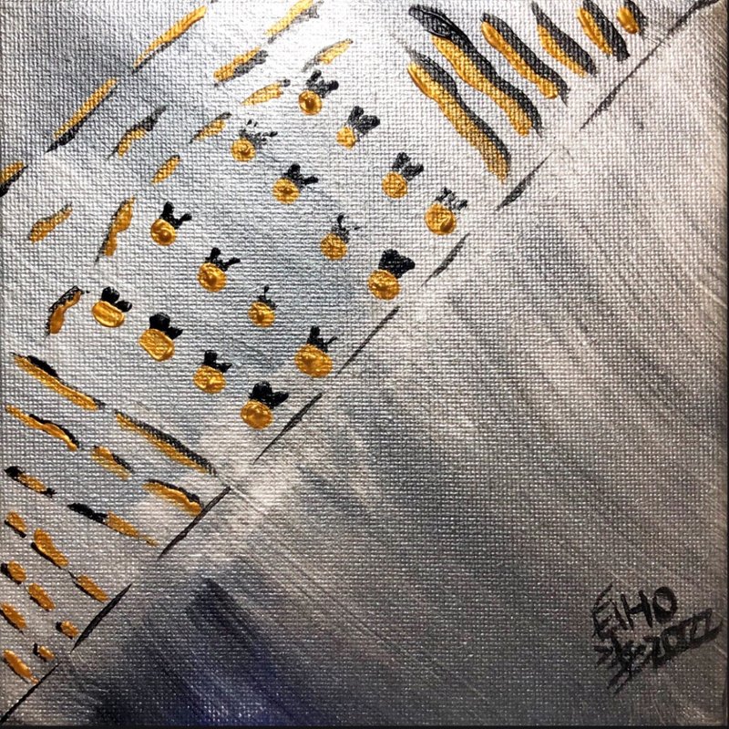 壓克力畫作 - 鎏金花園 - 海報/掛畫/掛布 - 棉．麻 銀色