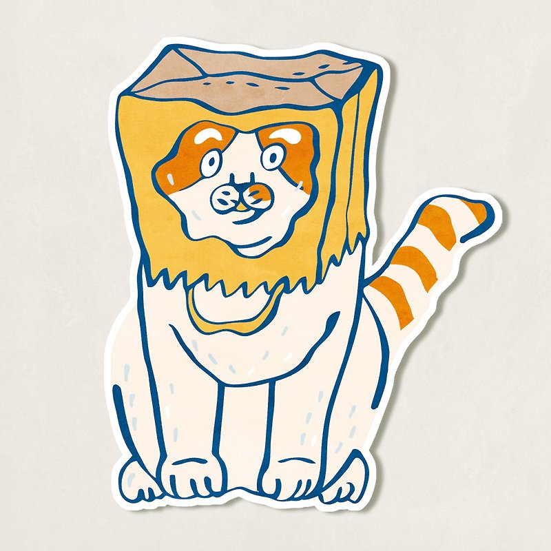 猫のおかしい防水ステッカー / 福吉の猫 - シール - プラスチック 多色