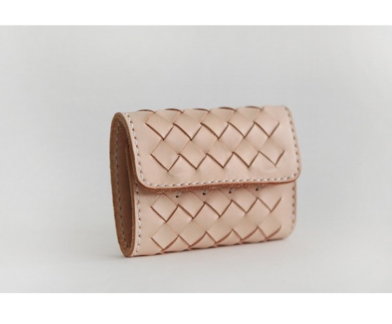 Woven tri-fold wallet - กระเป๋าสตางค์ - หนังแท้ 