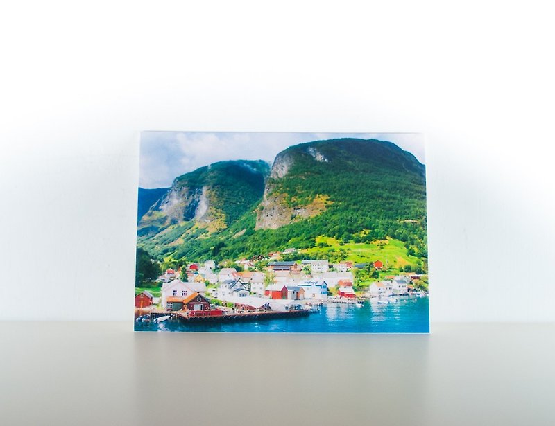 Photographic Postcard: Small town on the edge of a Norwegian fjord II - Cards & Postcards - Paper Multicolor