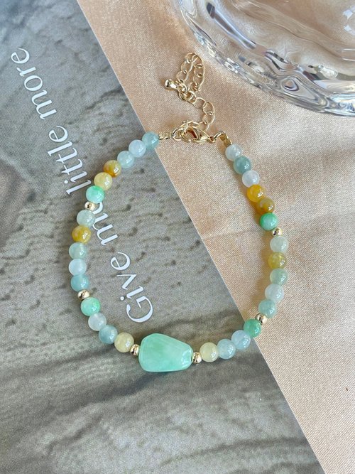 璞翠 PU CUI JEWELRY 多彩果綠隨行石翡翠手鍊