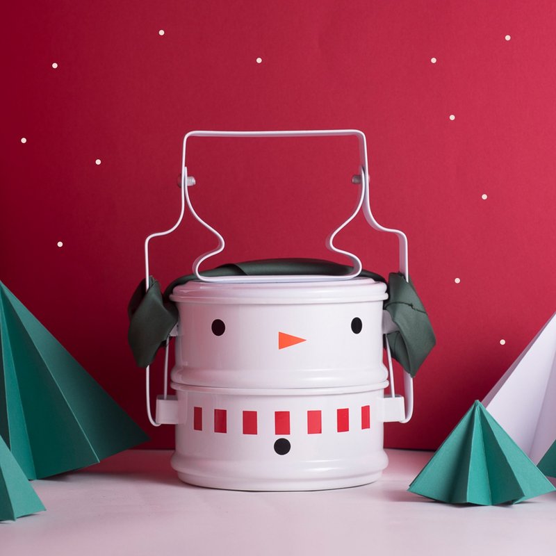 ☃ Snowman Lunch Box ∵∴ [Christmas Collection] - 刀叉/湯匙/餐具組 - 琺瑯 白色