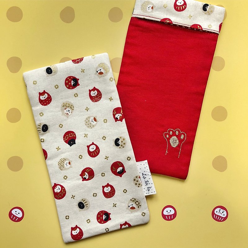 猫の年の赤い封筒袋を考えました - ご祝儀袋・ポチ袋 - コットン・麻 レッド