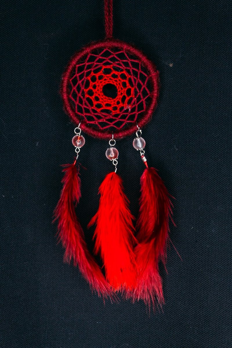 Handmade Dreamcatcher - 【Weave - Red】 - Items for Display - Other Materials Red