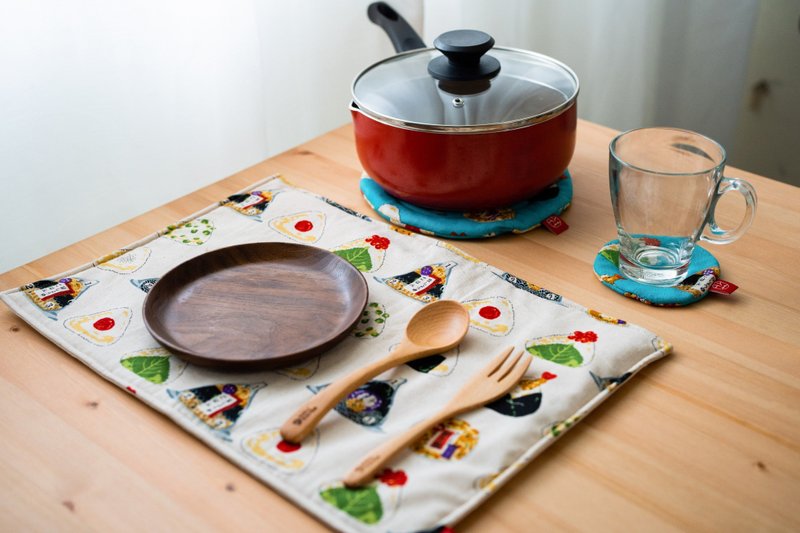 One pot of hot soup and one meal [cotton placemat group] pot cushion coaster placemat rice ball flower - Place Mats & Dining Décor - Cotton & Hemp 