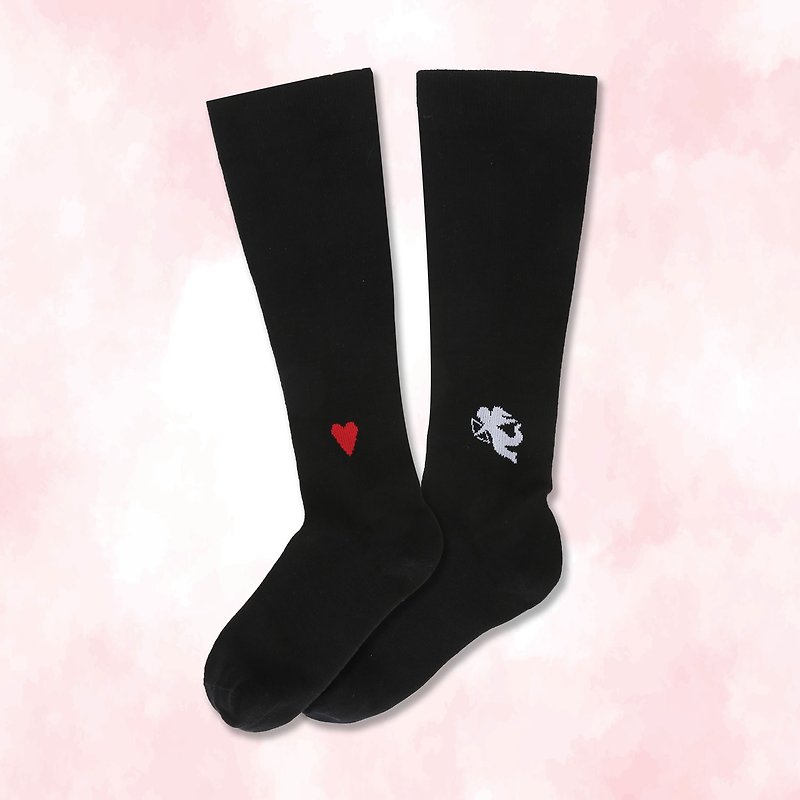 Black Love Game Pressure Knee Socks MBJ X BEBE COLAB - Socks - Cotton & Hemp Black