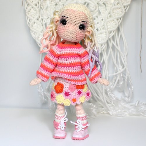 ZiminaDoll Crochet Enid doll Amigurumi doll crochet pattern PDF in English
