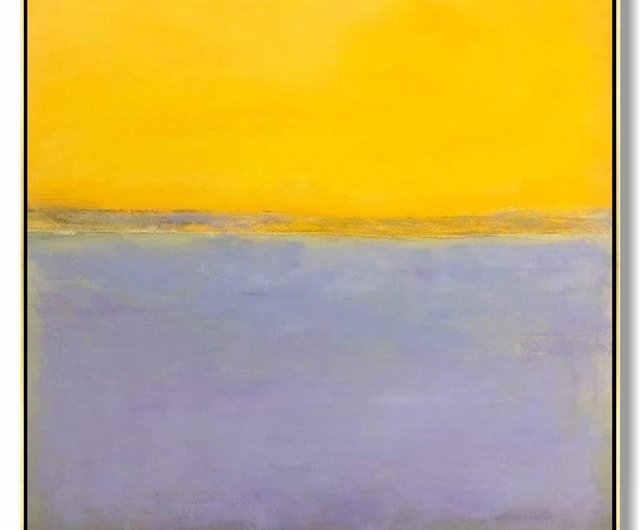 マーク・ロスコ風のオリジナル抽象画（キャンバスに描かれた黄色の絵画