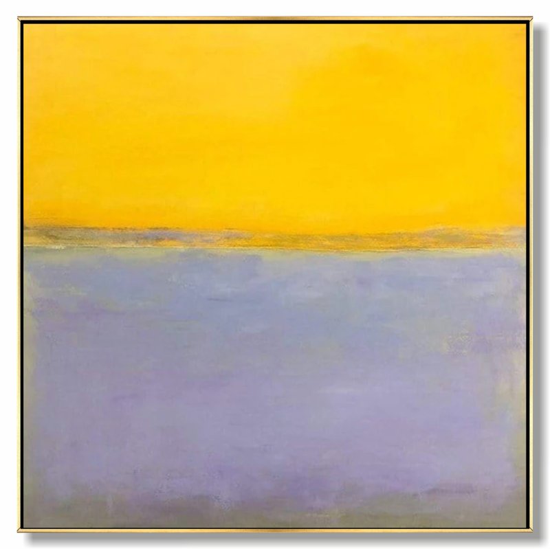 Mark Rothko Style Original Abstract Fine Art Yellow Paintings On Canvas - 壁貼/牆壁裝飾 - 壓克力 黃色