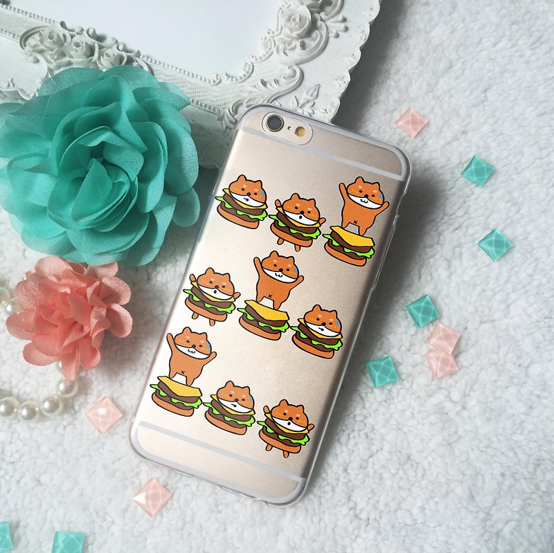 柴犬漢堡包透明果凍手機殼軟殼 iPhone X 8 8 plus 7 7+ Samsung - 手機殼/手機套 - 矽膠 透明