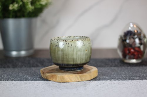 自然釉文創工作室 【送禮好物】100ml 天目釉 柴燒茶杯 鶯歌名家葉敏祥手工作品