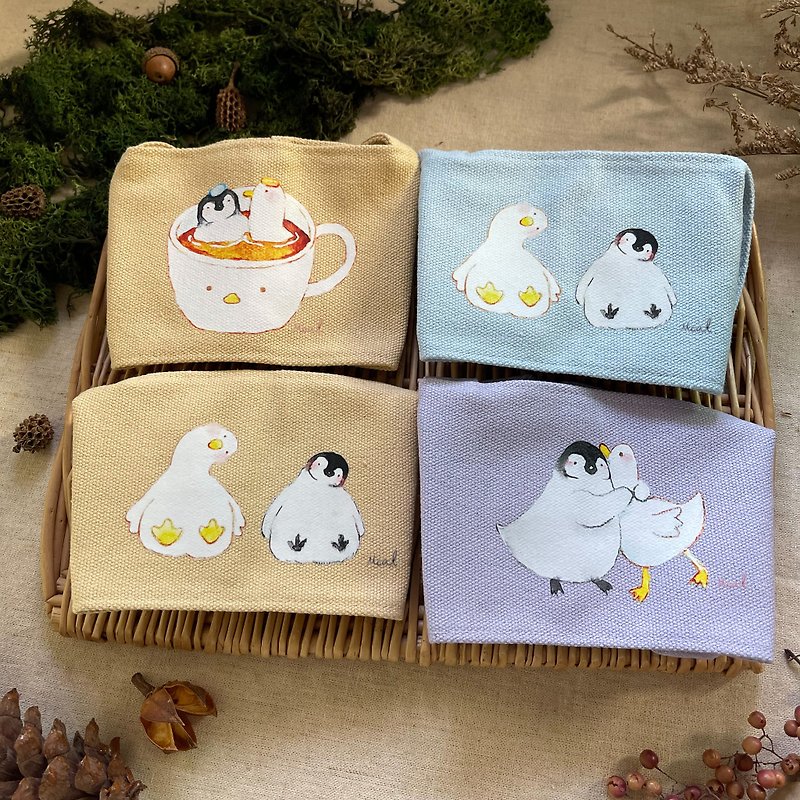 Little Penguin and Duck Drink Bag Ready Stock - Other - Cotton & Hemp Brown