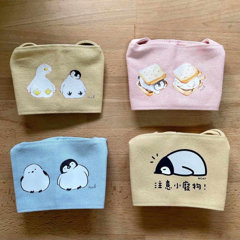 小廢物企鵝 飲料提袋 - 其他 - 棉．麻 咖啡色