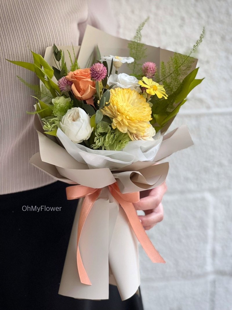 青春永恆 永生花束 不凋花 乾燥花 小花束 禮物 - 乾燥花/永生花 - 植物．花 黃色