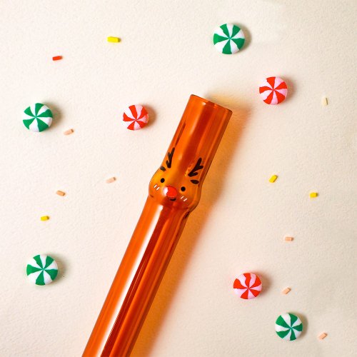 好玻 GOODGLAS 麋鹿造型玻璃吸管
