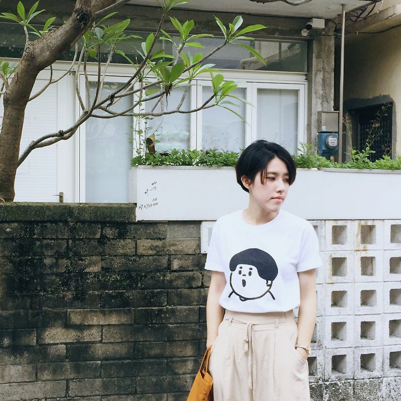 Jie Tai Oh-Summer Short Sleeve - เสื้อฮู้ด - ผ้าฝ้าย/ผ้าลินิน ขาว