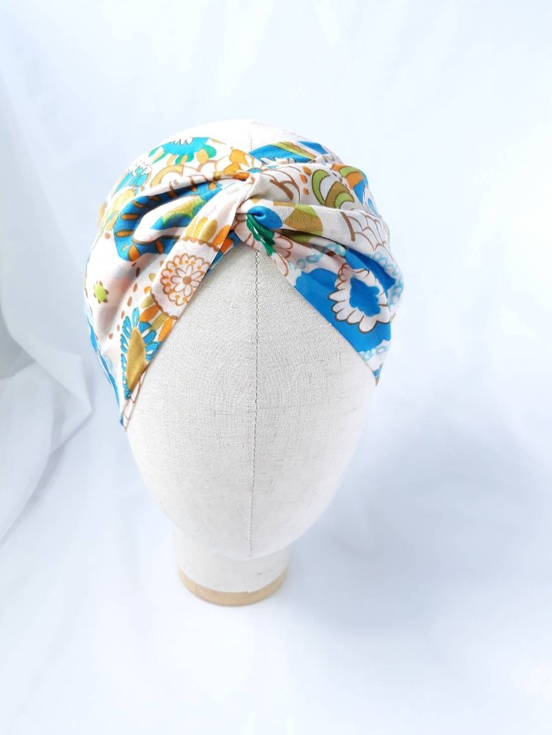 Multicolor rhythmic pattern headscarf wide headband - Headbands - Cotton & Hemp Multicolor