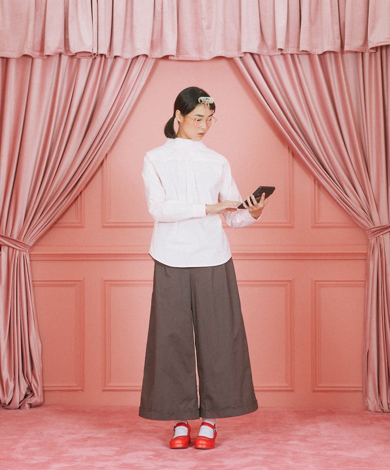 Detachable oversize suspender pants (unisex) - จัมพ์สูท - ผ้าฝ้าย/ผ้าลินิน สีเทา