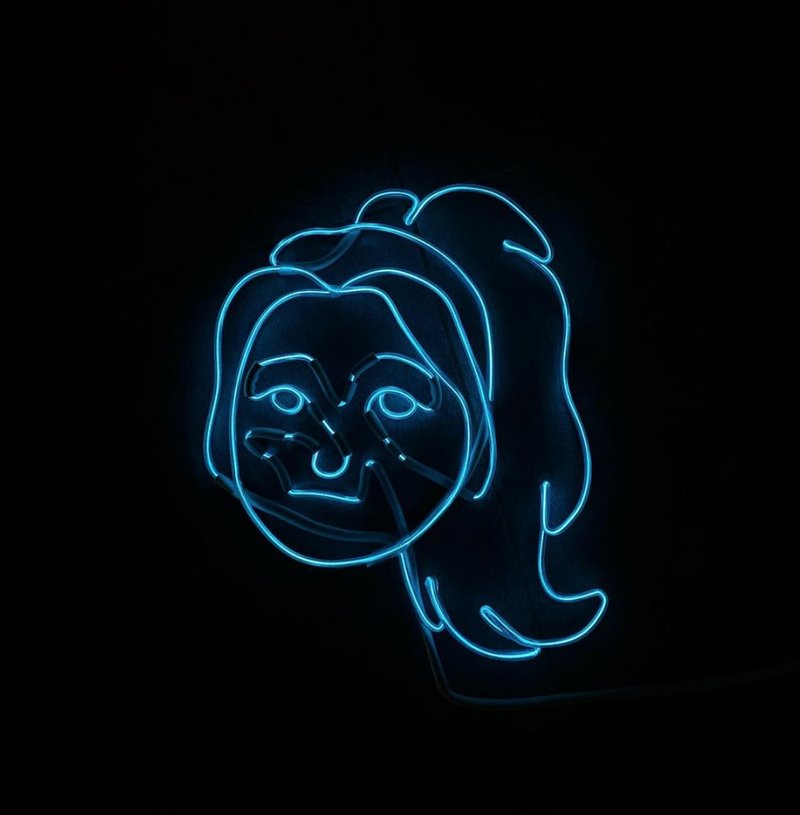 neonlite 客製霓虹文字圖案燈 /單人貼圖頭像/ - 燈具/燈飾 - 塑膠 藍色