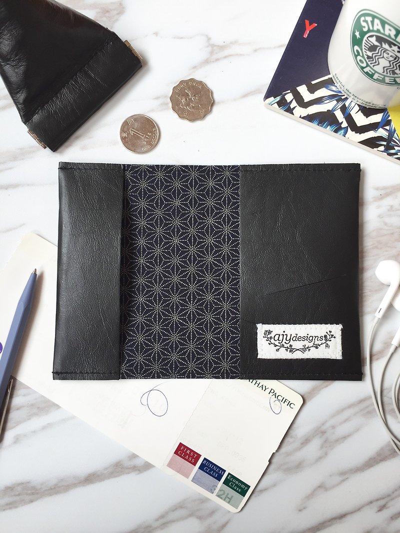 Black leather passport sleeve passport cover - Passport Holders & Cases - Genuine Leather Black