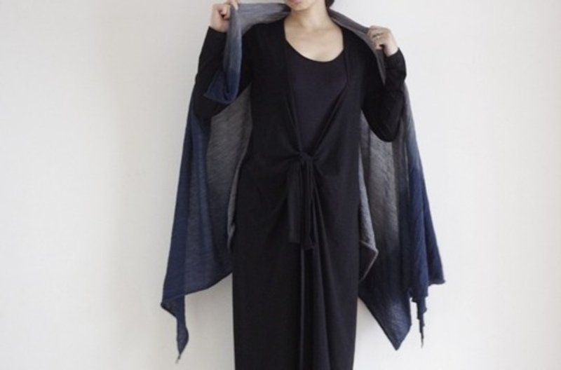 Pinkoi Proxy Purchase -  <Made to order> Sea color light wool indigo dyed stole - Scarves - Other Materials 