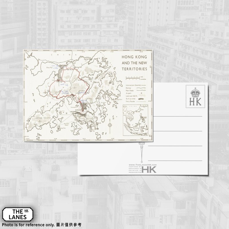 A6明信片 1965年香港地圖 - 卡片/明信片 - 紙 多色