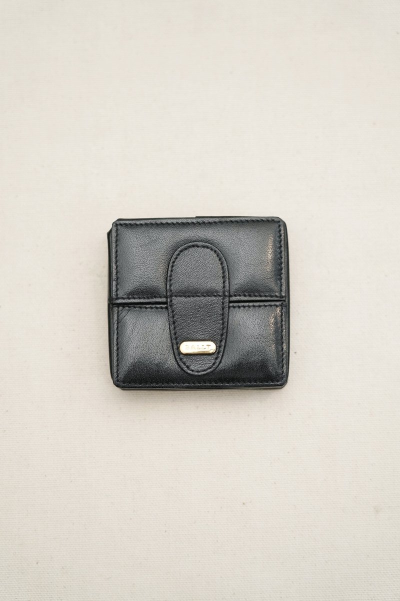 A ROOM MODEL - Bally black square coin clip - Coin Purses - Genuine Leather Black