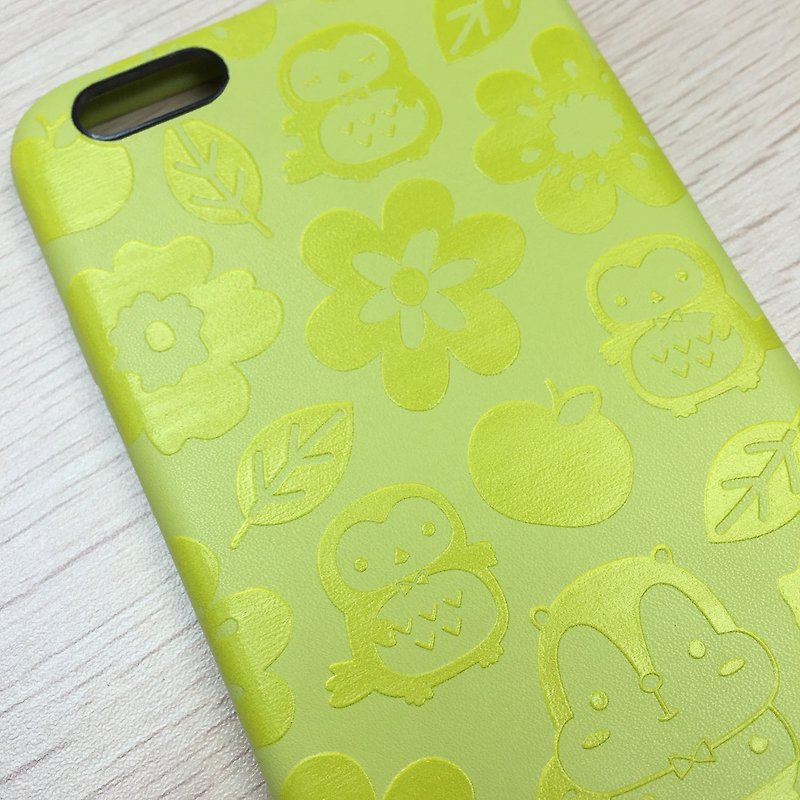 iPhone 6+/6s Plus PU Leather case (Garden) - E012SQE - เคส/ซองมือถือ - หนังเทียม สีเหลือง