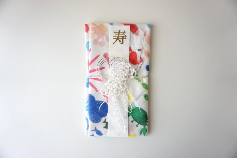 Gift bag of  sea creatures - Chinese New Year - Cotton & Hemp White