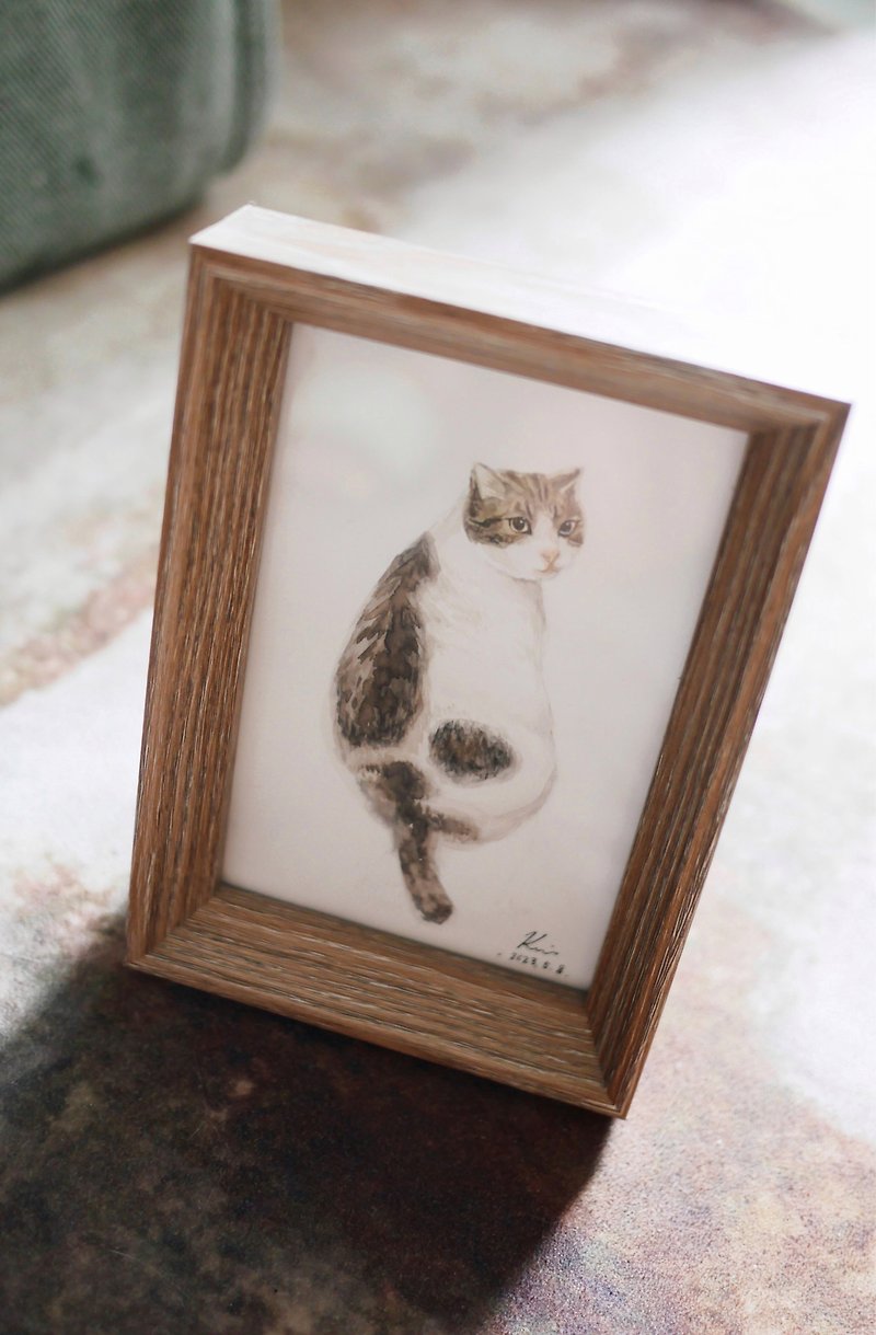 【猫の水彩イラスト】オーダーメイドペットの似顔絵 オリジナル手描き - 似顔絵 - 紙 