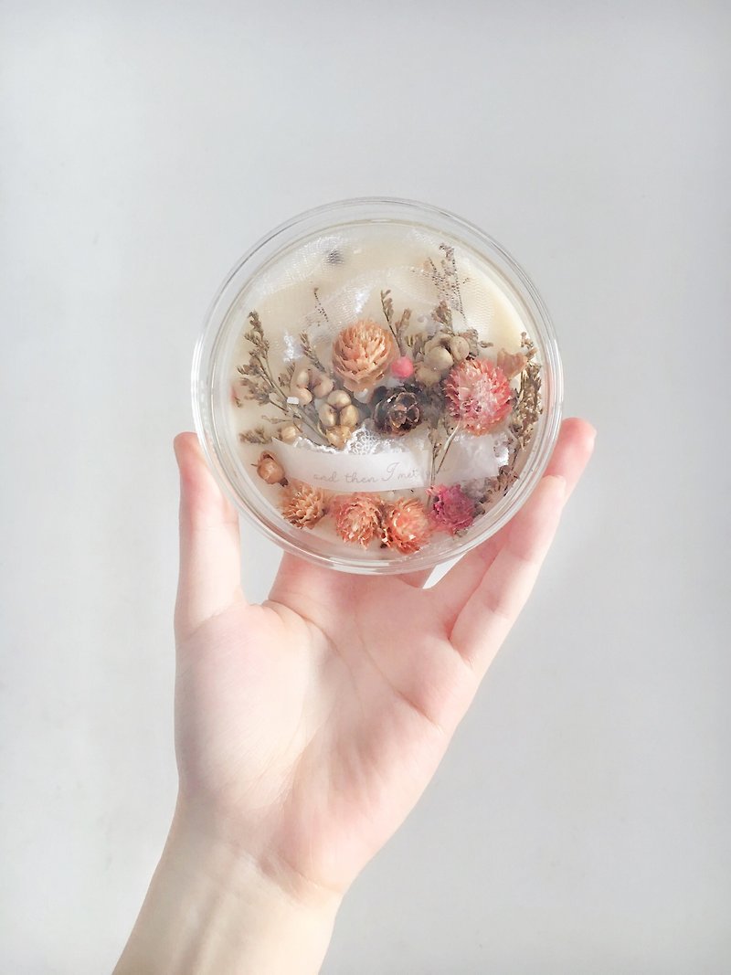 ATIMY - Flower Wax Herbarium specimens of soybean fragrant dried flowers Wax(L) individual custom models - เทียน/เชิงเทียน - แก้ว 