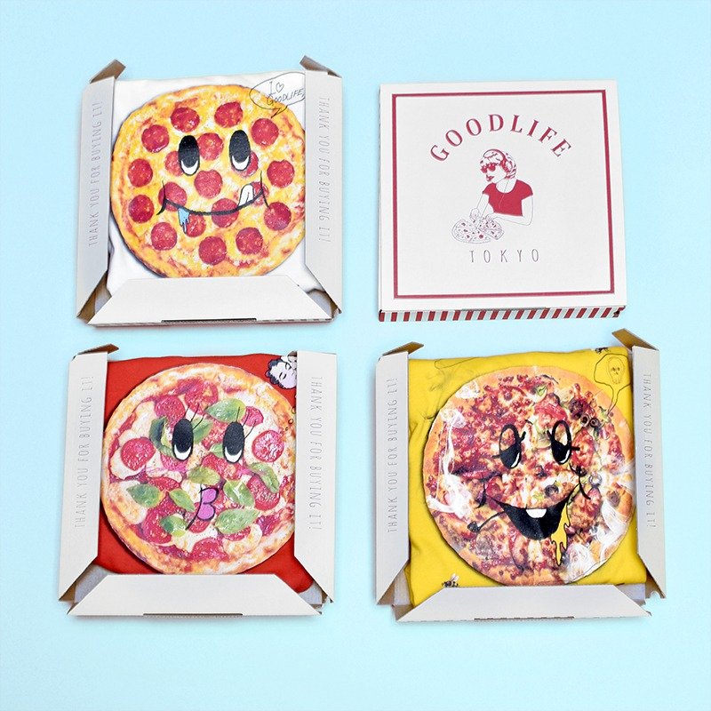 "PIZZA FACE" Short Sleeve T - 女 T 恤 - 棉．麻 多色