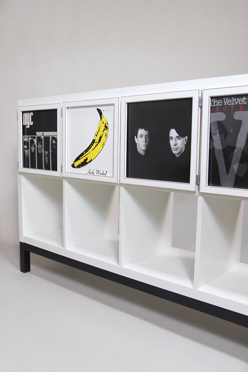 IKEA Hack! Kallax Shelf LP Art Frame Door for Vinyl Record Storage Cabinet Cube - เฟอร์นิเจอร์อื่น ๆ - ไม้ ขาว