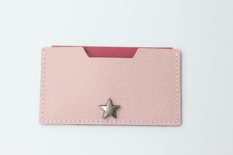 Simple Fashion Card Holder Tomorrow Star Cherry Blossom Powder - ที่เก็บนามบัตร - หนังแท้ 