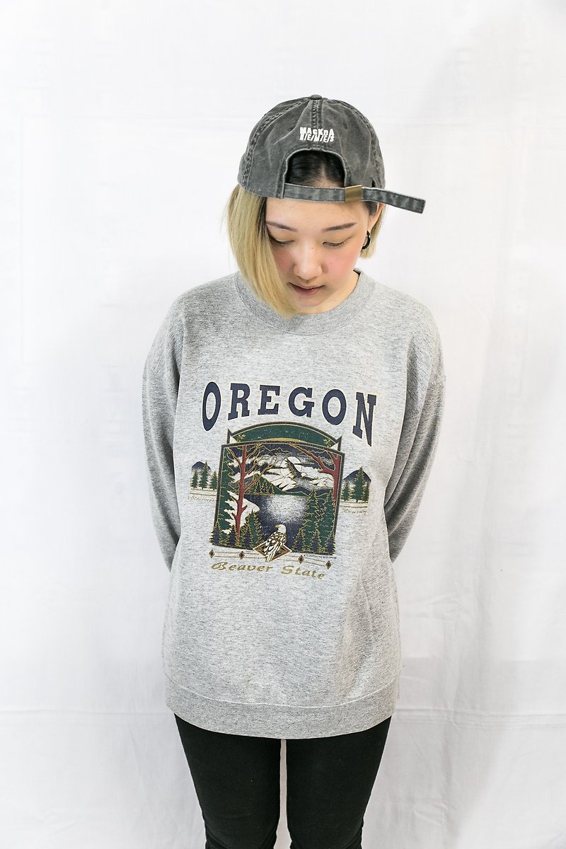 [3thclub Ming Hui Tong] University of Oregon SWT-004 gray T - เสื้อฮู้ด - ผ้าฝ้าย/ผ้าลินิน สีเทา