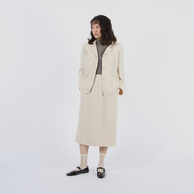 [Egg Plant Vintage] Morning Fog Skirt Vintage Suit - Women's Casual & Functional Jackets - Polyester 